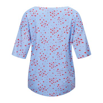 Liberté - Alma T-shirts- Light Blue Pink Heart